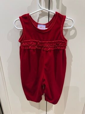Gloria 12m Red Ruffled Toddler Romper